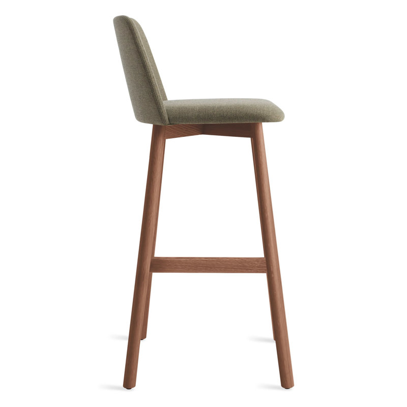 Chip Stool, White Oak, Bar Stool (31" Seat Height), Toohey Olive Plainweave
