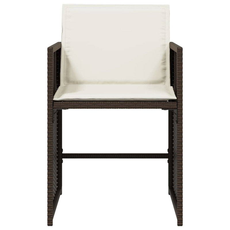  Chaise de patio brun, blanc crème