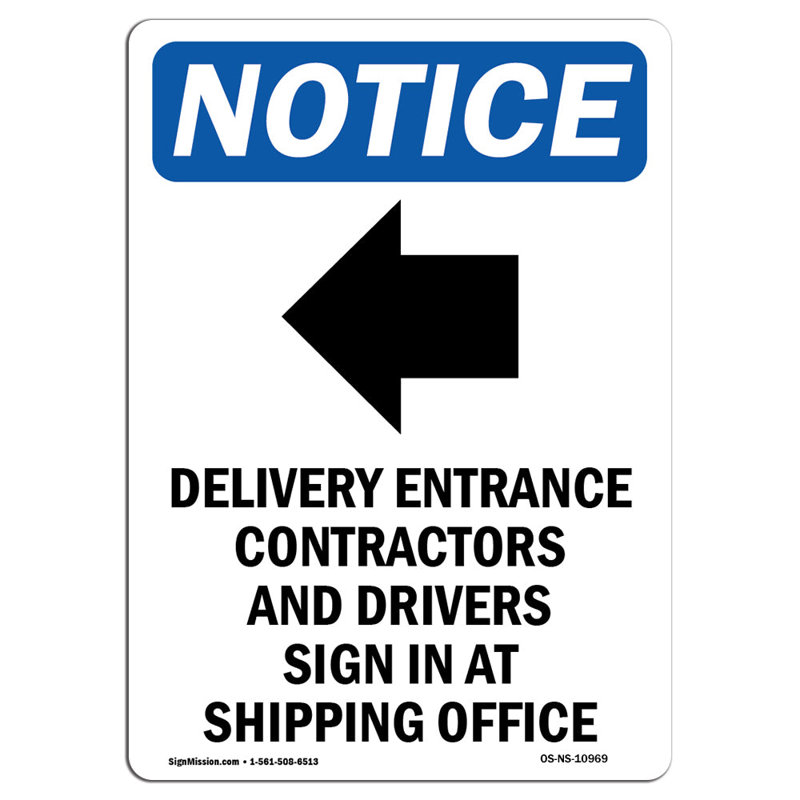 Delivery Entrance Aluminum Sign 12 x 18