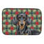 Tapis de séchage noir et brun clair Tachshund Christmas PoinsettIas