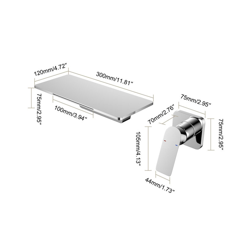 Robinet de lavabo monotrou pour salle de bain, Chrome chrome