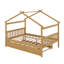 Lit double en bois avec lit gigogne-572256985-572256986