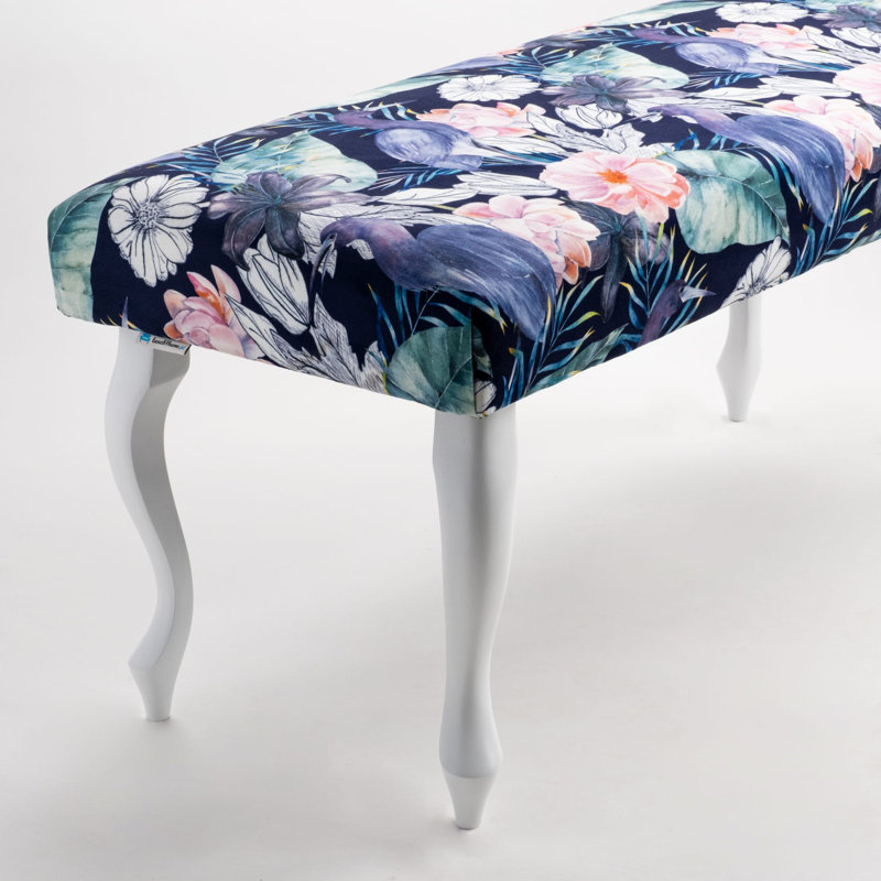 Velvet Upholstered Bench, 45cm H x 80cm W x 35cm D