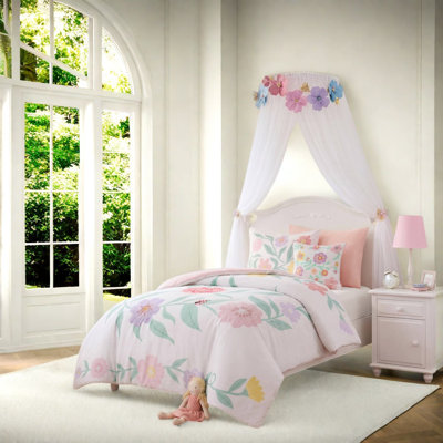 Ensembles de literie à motif floral simple / simple TG, édredon de jardin en microfibre pour filles