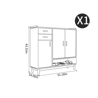 Italian style minimalist storage shoe cabinet