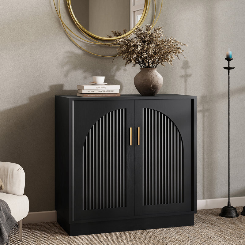 Buffet 31,5 po Modern, L 31,5 po x l 15,7 po x H 31,6 po, Noir