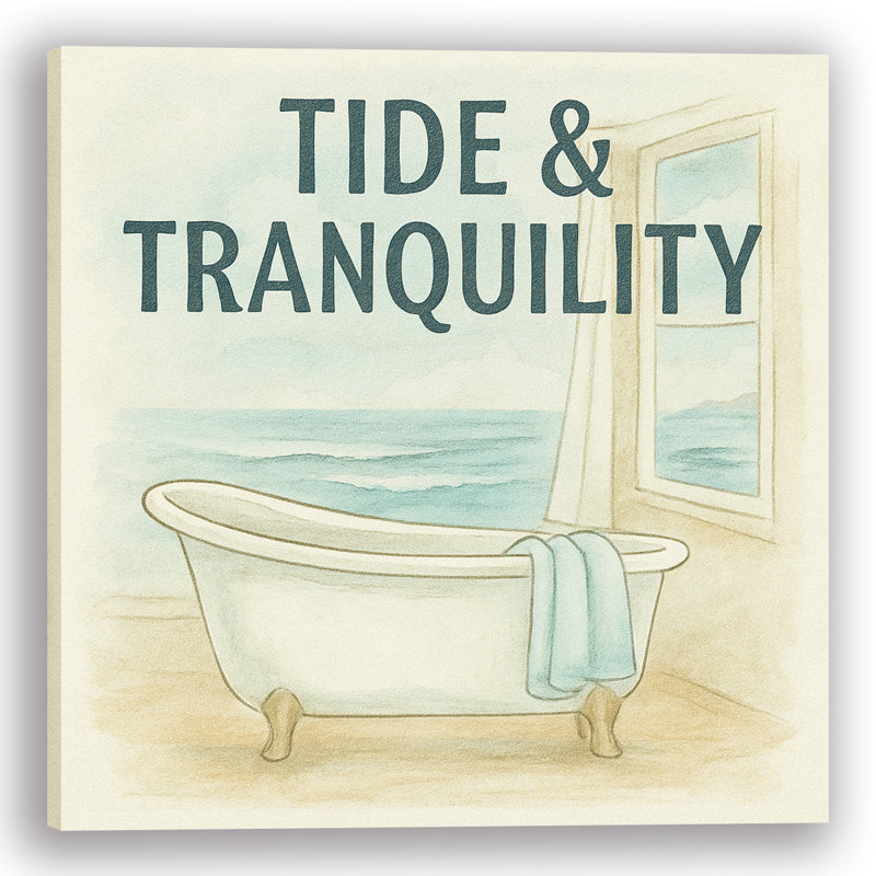 Marée et tranquillité - art mural sur toile de salle de bain bord de mer