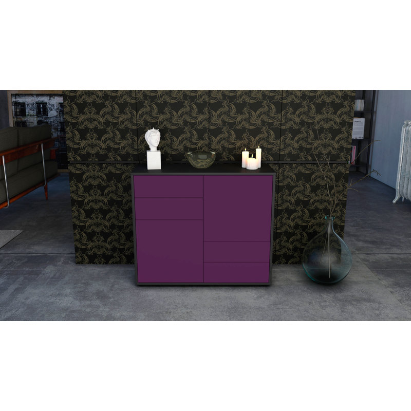 Raycliff 92cm Sideboard, Anthracite/Purple