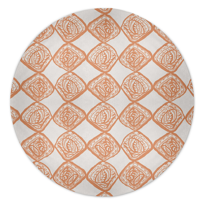 Safari Chenille Geometric Indoor Rug, Round 5'
