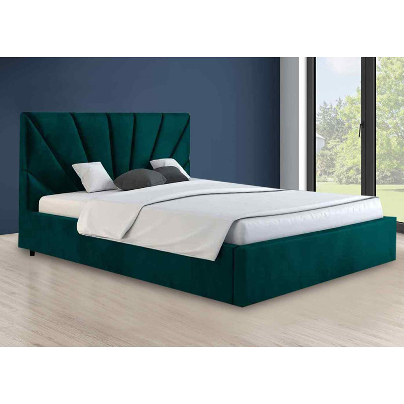 Upholstered Bed, Small Double (4'), Green