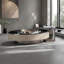 Table basse ovale en marbre clair de luxe