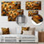 Cubes dorés abstraits géométriques IV - art mural géométrique en métal MT137403-684271938