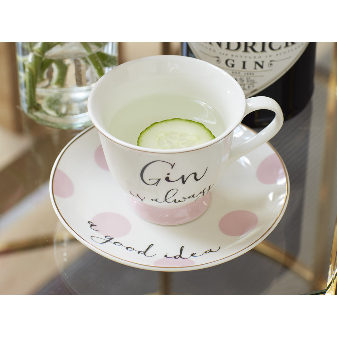 Ava & I Handmade Porcelain Teacup and Saucer