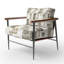 Chaise rembourrée gris et beige Country Farmhouse-720282107
