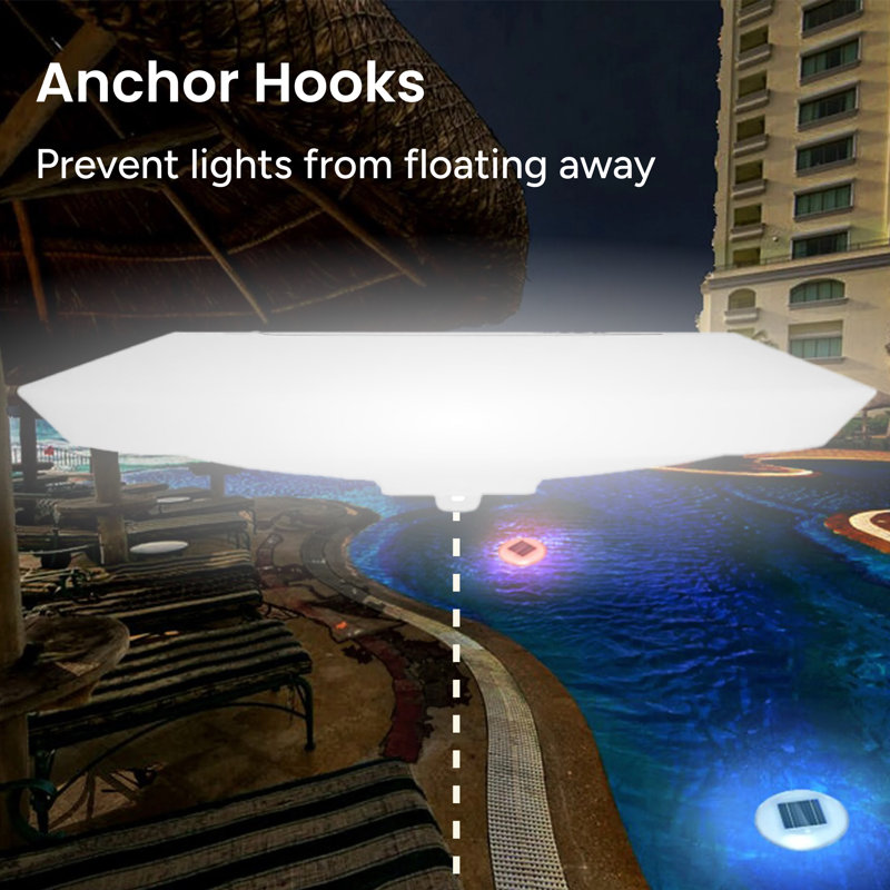 Solar Powered Integrated LED Outdoor Floating Pool Light, Multi-Color (Color Changing)
