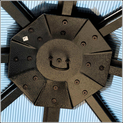 Abri de barbecue extérieur à toit rigide 8 x 8 pi avec toit en polycarbonate résistant aux rayons UV et crochets de rangement pour patio et jardin