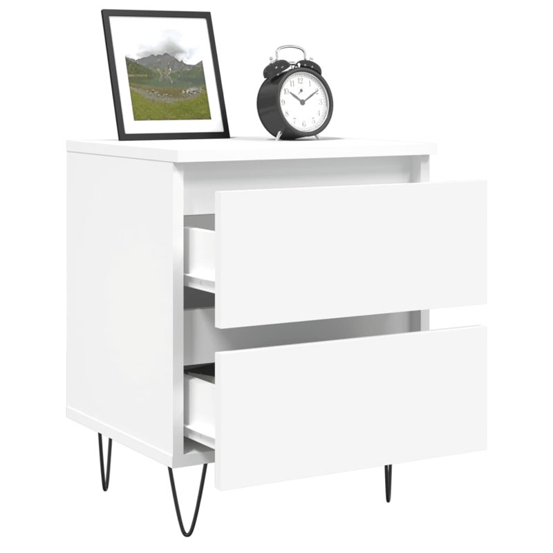 These bedside cabinets with an elegant design make a timeless addition to your interior decor., Smoked Oak, Set of 2