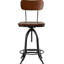 Modern Brown 18.5" x 16.25" x 38.25" Adjustable Swivel Barstool with Curved Back-79289348