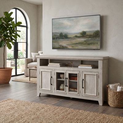Willow Creek 60" TV Console, White Wash