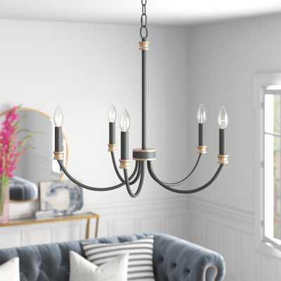 Hanna 5-Light Dimmable Candle Style Chandelier