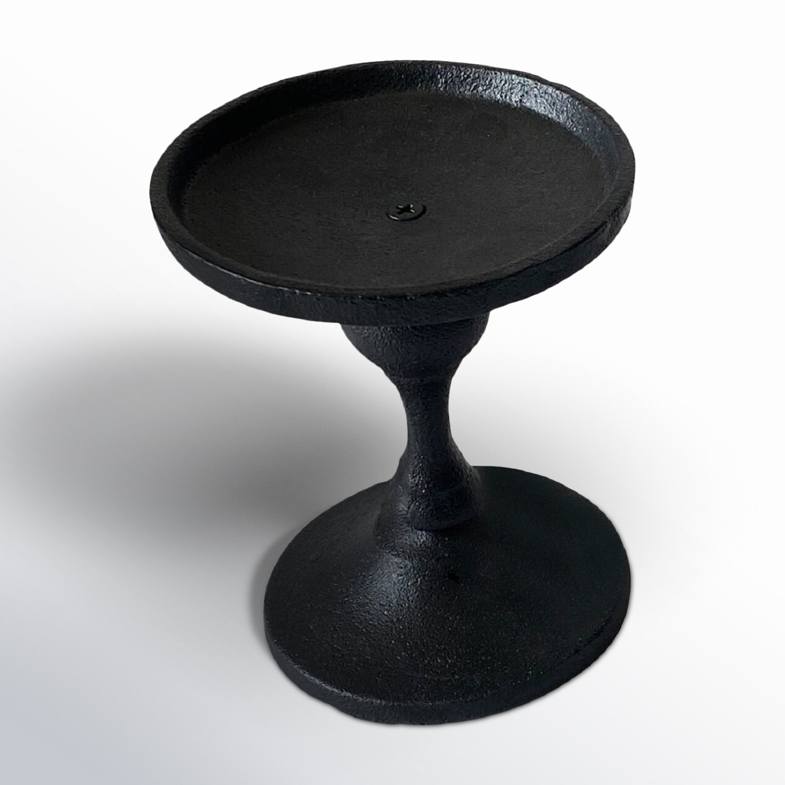 Iron Tabletop Dish, Black, 5.12" H x 4.33" W x 4.33" D