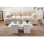 Modern Coffee Table Set (2 Pieces), White Wood Finish, Large Table: 43.3 x 11.8 x 17.7 inches, Small Table: 9.8 x 15.4 x 23.2 inches | 100% Melamine Coated Particle Board, Stylish & Functional Design for Living Room-105523778