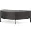 Table basse demi-ronde grise pour l'extérieur, l 36,48 po, P 17,83 po, H 11,86 po, sans assemblage, table de poids limite de 270 lb, gris, assemblage, roulement
