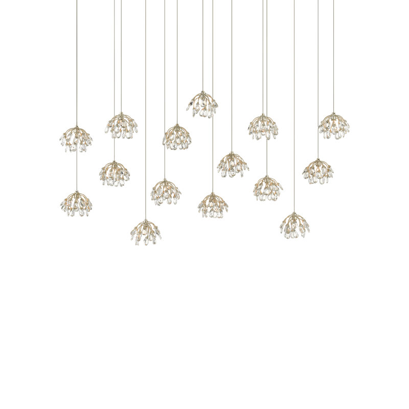 Luminaire suspendu géométrique en cristal à 15 lumières Crystal Bud