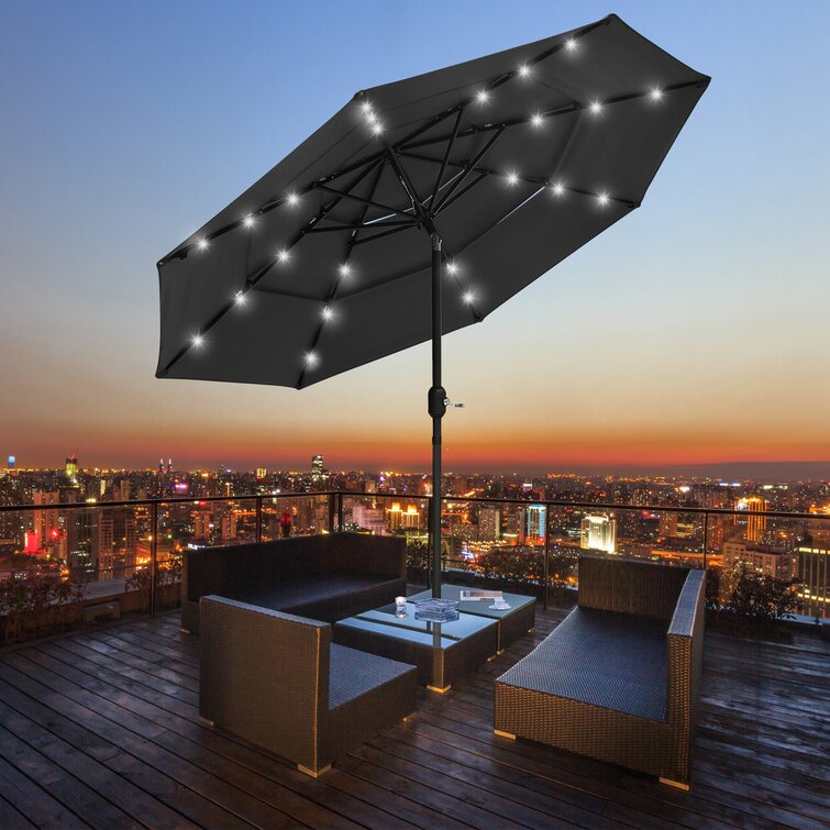 Burhan 9' 3" Lighted Market Umbrella