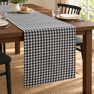 Chemin de table vichy classique 100 % coton teint en fil