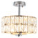 3-Light Crystal Ceiling Light Fixture Semi Flush Mount Chandelier with Drum Shade