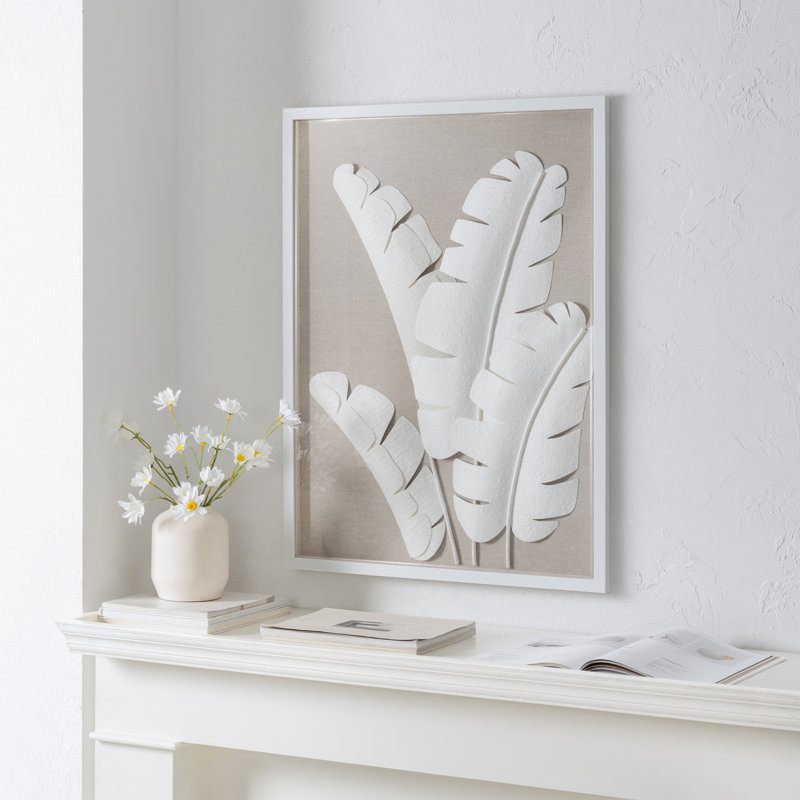 Leaf Tamara Box Wall Decor, Botanical Leaf Design, Framed Decorative Display, Sara