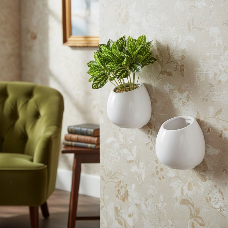Pot de fleurs mural d'intérieur en céramique, 2