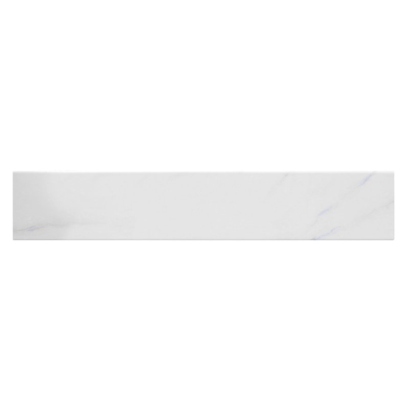 Porlan Tulane White 3-in. x 17-in. Subway Marble Look Matte Porcelain Wall & Floor Tile, Cream
