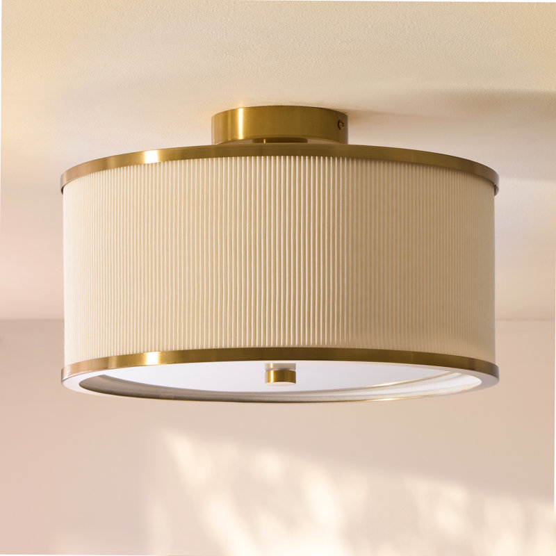 Linen Blend Flush Mount