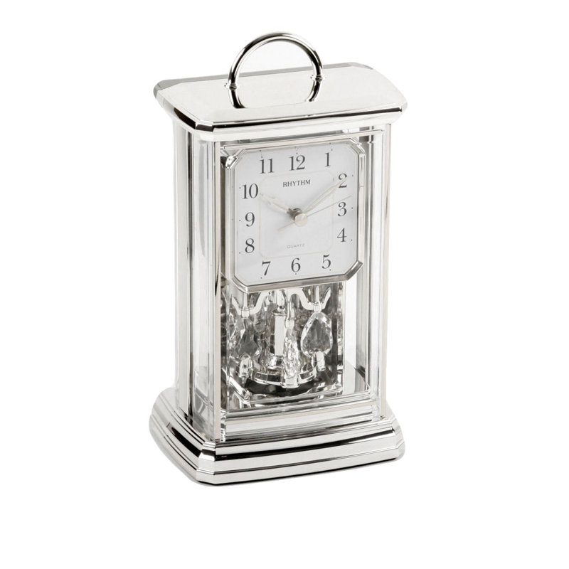 Kimsey Quartz movement / Crystal Tabletop Clock, Silver