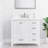 36" White Engineered Stone Bathroom Vanity Backsplash