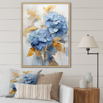 Bouquet d'éclat bleu et doré minimalisme