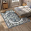 Bessi Machine Washable Oriental Blue Area Rug-2048547090