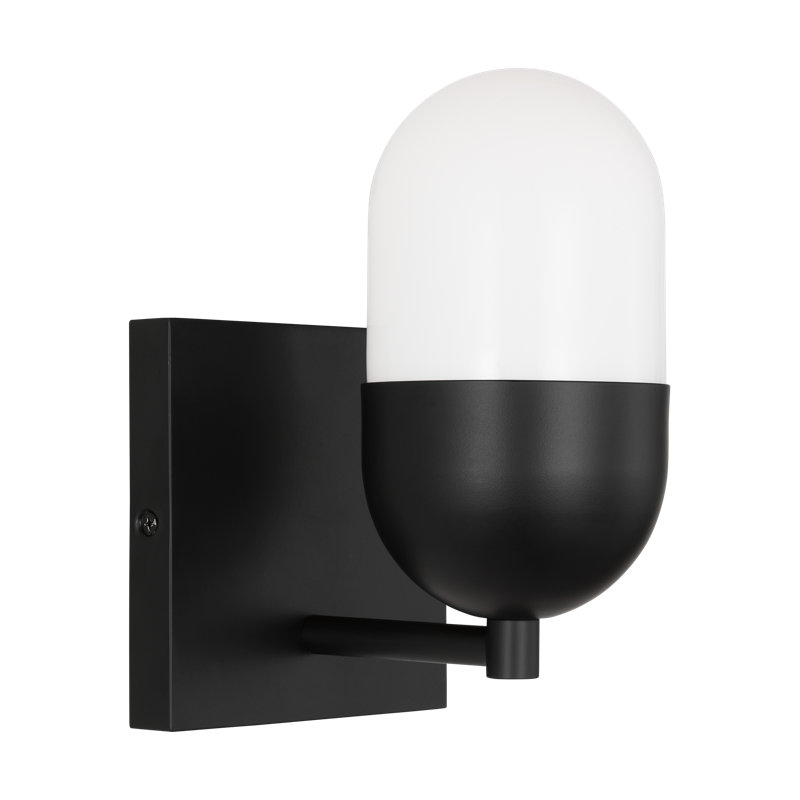 Midnight Black Milk Glass Wall Sconce Light