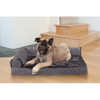  Plush & Velvet Deluxe L-Chaise Orthopedic Pet Bed