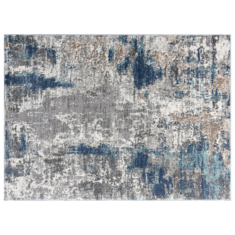 Luxe Weavers Euston Collection 7679 Dark Blue-Light Blue 2x3 Modern Abstract Area Rug