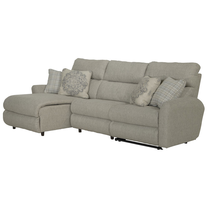 Canapé modulaire inclinable électrique 3 pièces avec 1 méridienne et 1 fauteuil inclinable Mcpherson, Face à la gauche