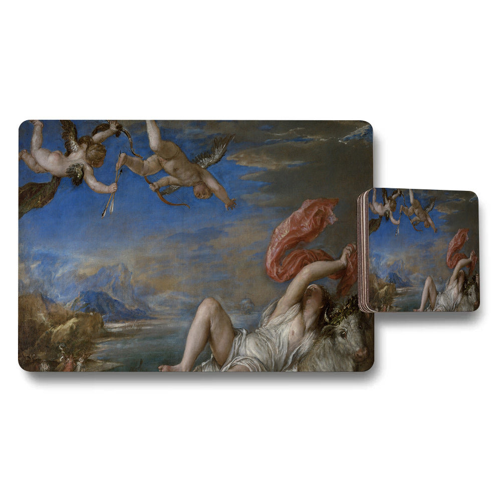 Elegant Baroque Style Artwork Placemat And Coaster Set For Dining