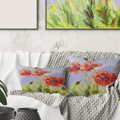 Housse et insert de coussin rectangulaire Blossoming Poppies in the Morning IV