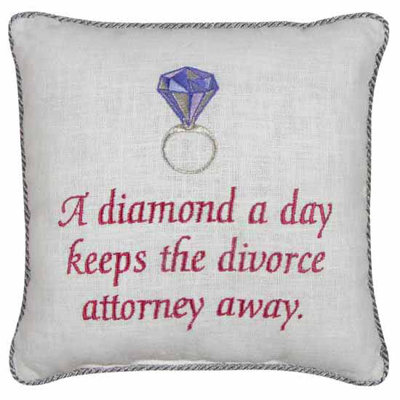 A Day Needlepoint Embroidered Throw Pillow