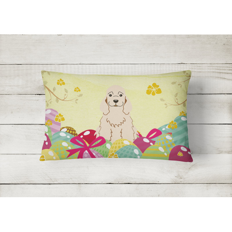 Easter Eggs Outdoor Throw Pillow, Buff
