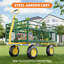 Chariot de jardin 3 en 1 robuste en acier, à tirer, avec panneaux latéraux amovibles, roues de 10/13 pouces et capacités de charge multiples pour le transport de terre, d'outils et de plantes.-134781055-134781056