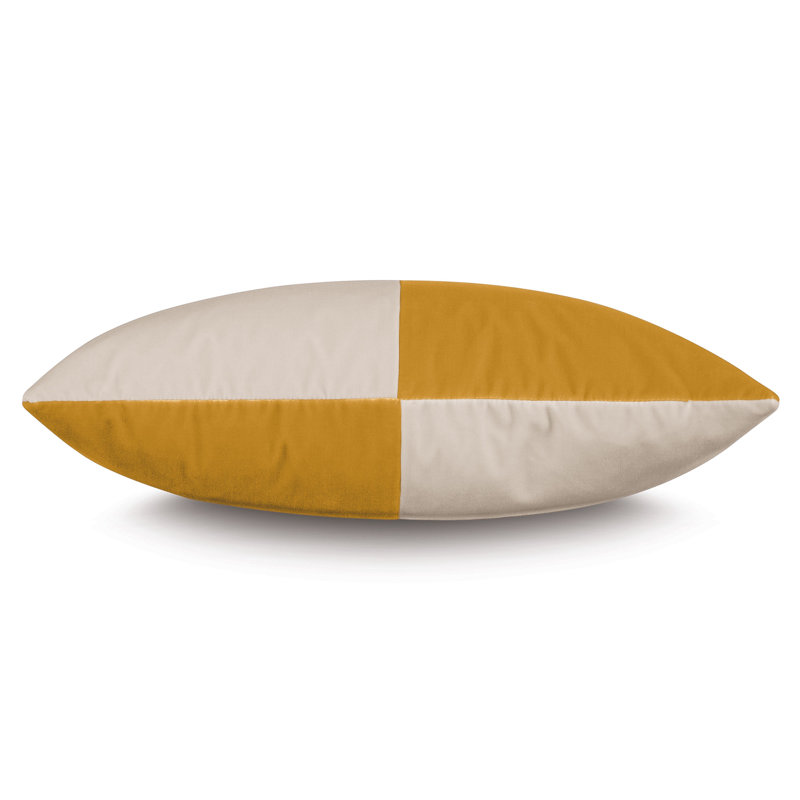 Studio 773 Lifestyle Velvet Lumbar Pillow Cover & Insert, Mustard/Ivory