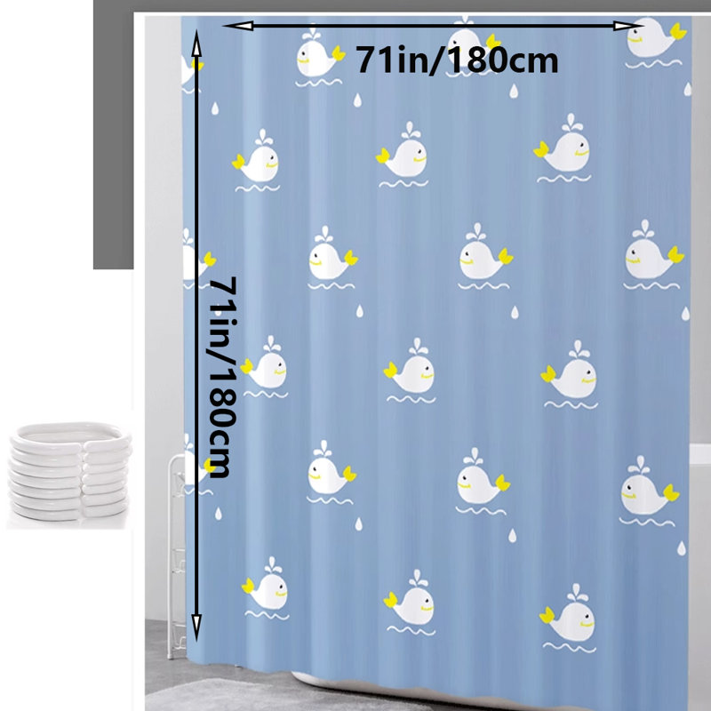 Rideau de douche avec crochets inclus, H 71 po x l 71 po
